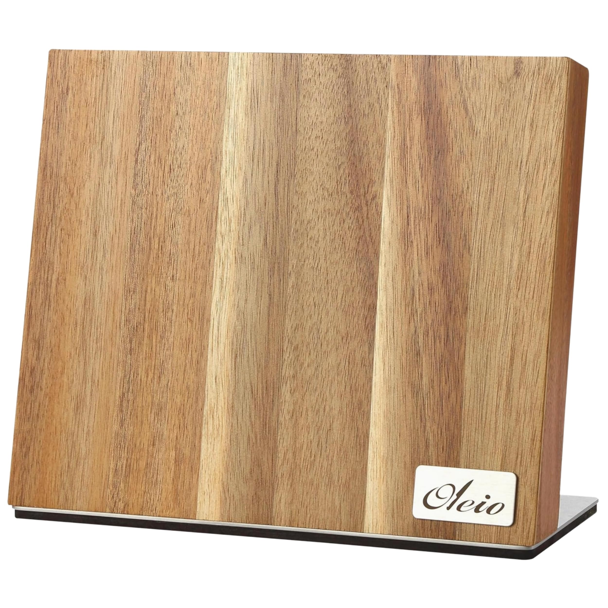 Oleio Bloc Porte-Couteaux Magnétique de Cuisine en Acacia Massif, 6 Lames