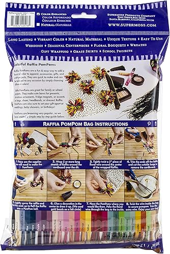 Miniatura 2 de SuperMoss (40518) Kit de manualidades de rafia, otoño, Acción de Gracias (albahaca, dorado, óxido, terracota, marrón), 16 pulgadas cúbicas (paquete