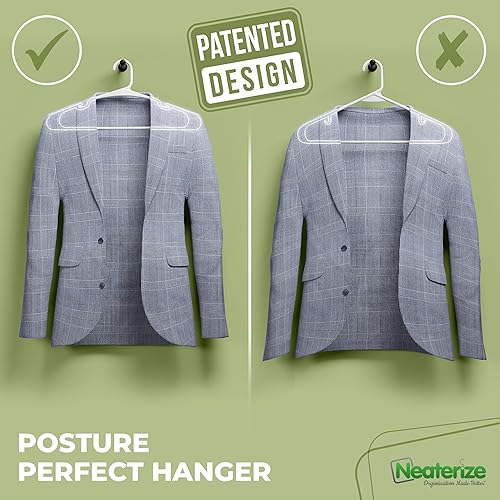 Miniatura 10 de Perchas de plástico para ropa, paquete de 100 unidades para adultos, perchas de plástico, el colgador perfecto para colgar abrigos y perchas para