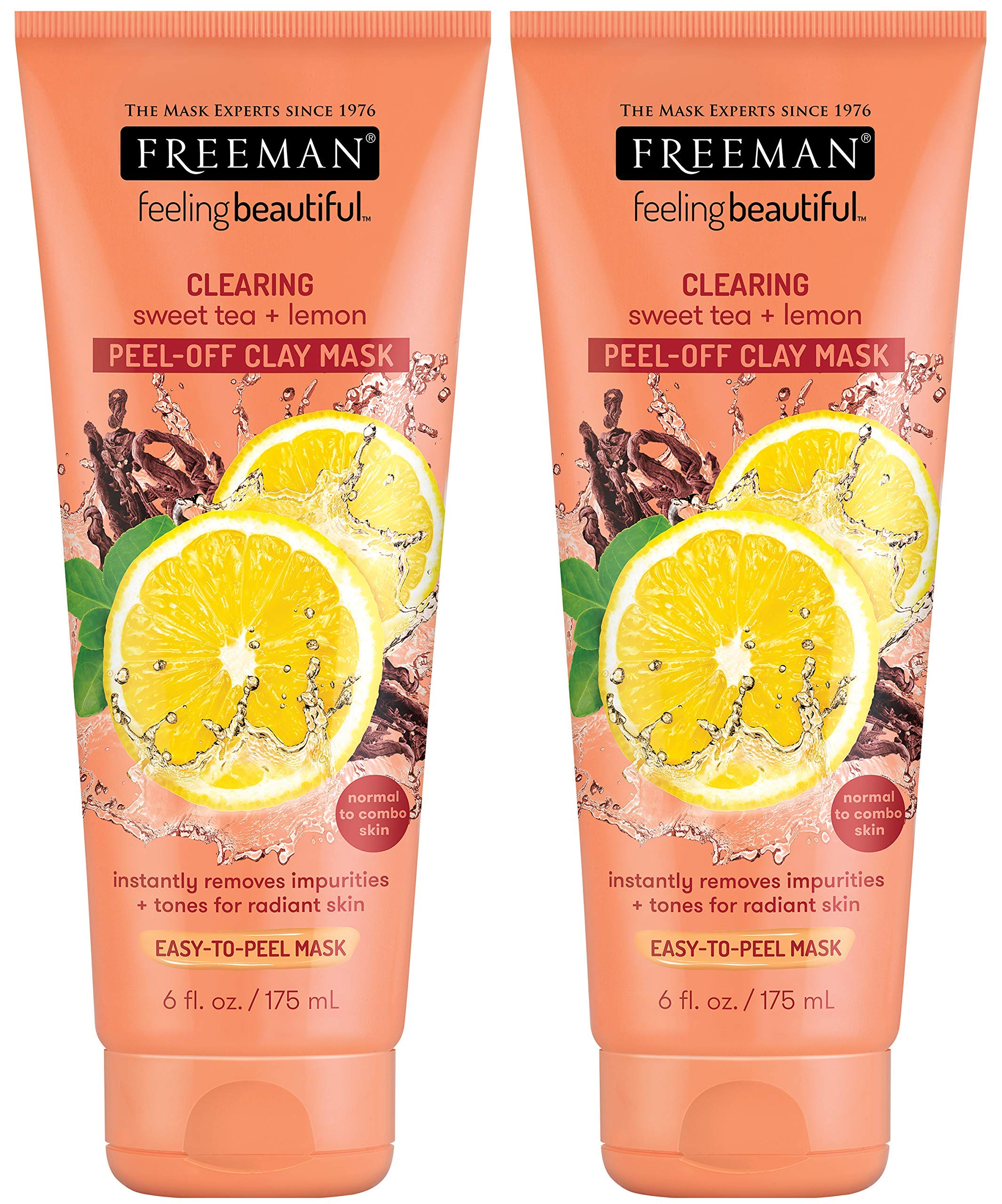Freeman T Porter Freeman Facial Mask Sweet Tea & Lemon Peel Away 6oz (2 Pack) by Freeman