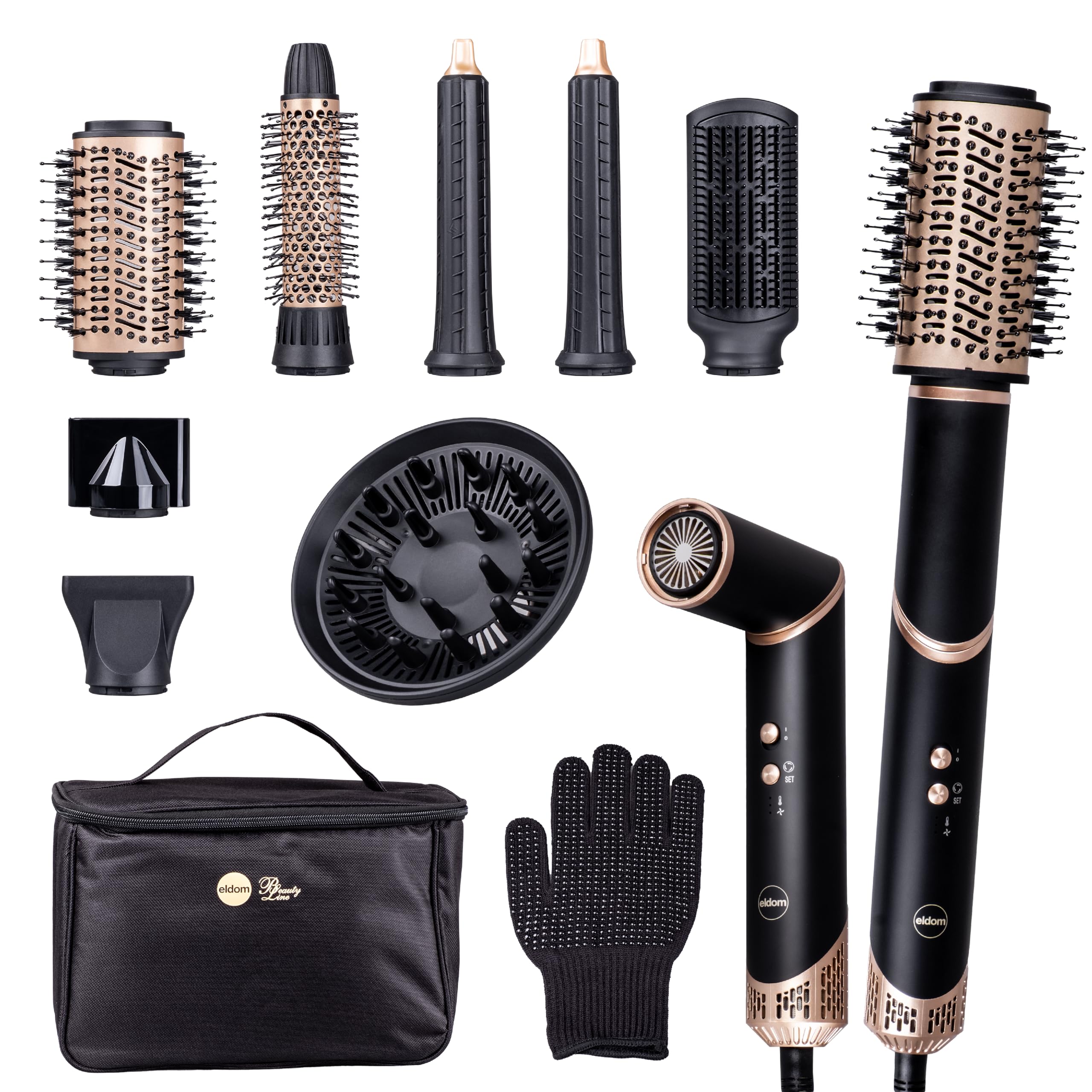 Fer à boucler et sèche-cheveux, 8 en 1 Airstyler, sèche-cheveux, fer à friser multifonction, 110 000 tr/min, brosse à air chaud professionnel, fer à boucler automatique, fer à lisser pour coiffer