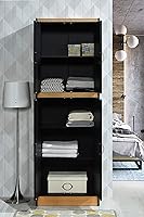 Vista 26 de Hodedah Despensa de cocina de 4 puertas con cuatro estantes, color blanco