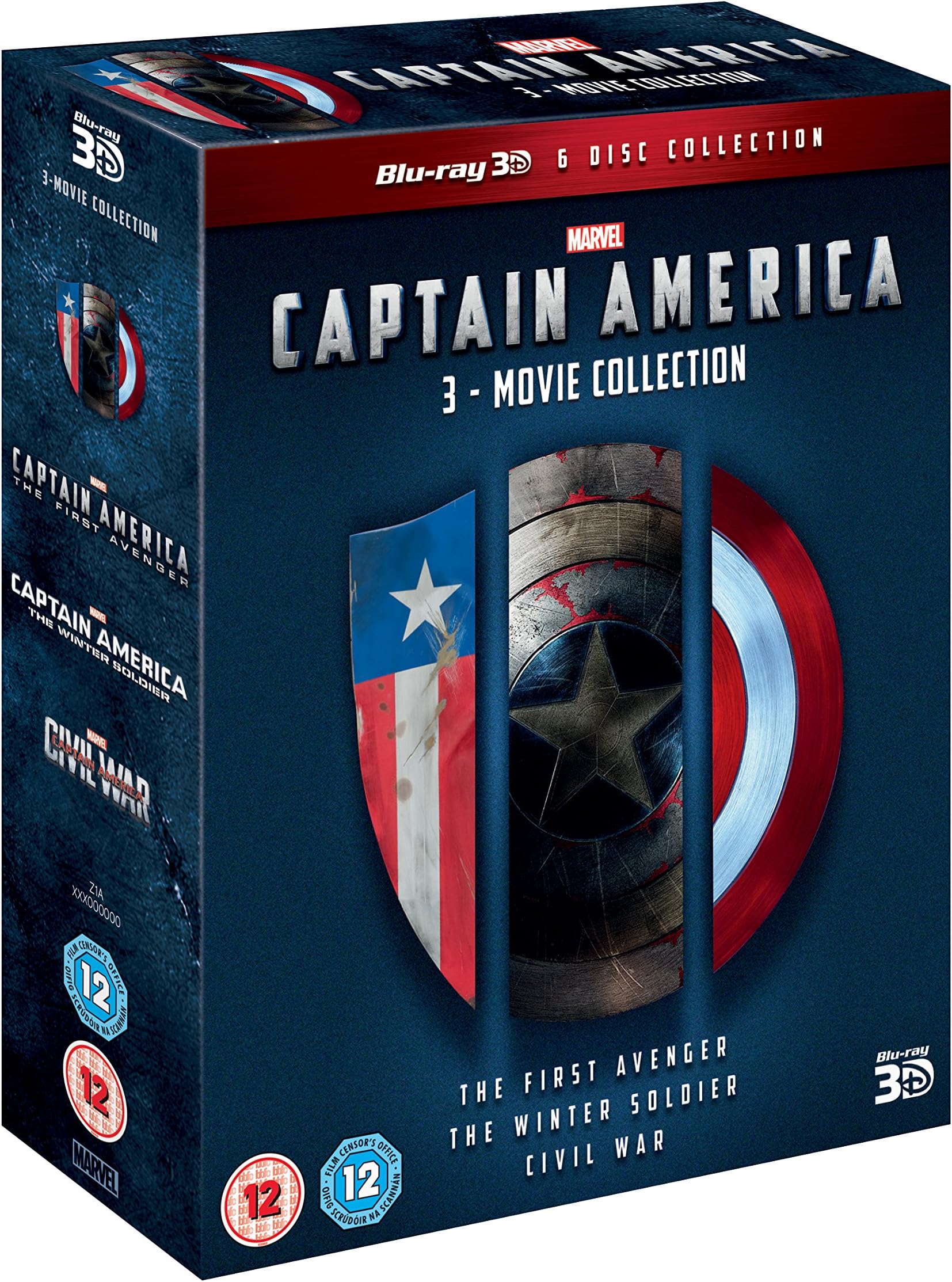 Captain America: 3-Movie Collection (Blu-ray 3D) [Region Free] [UK Import] [3D Blu-ray]