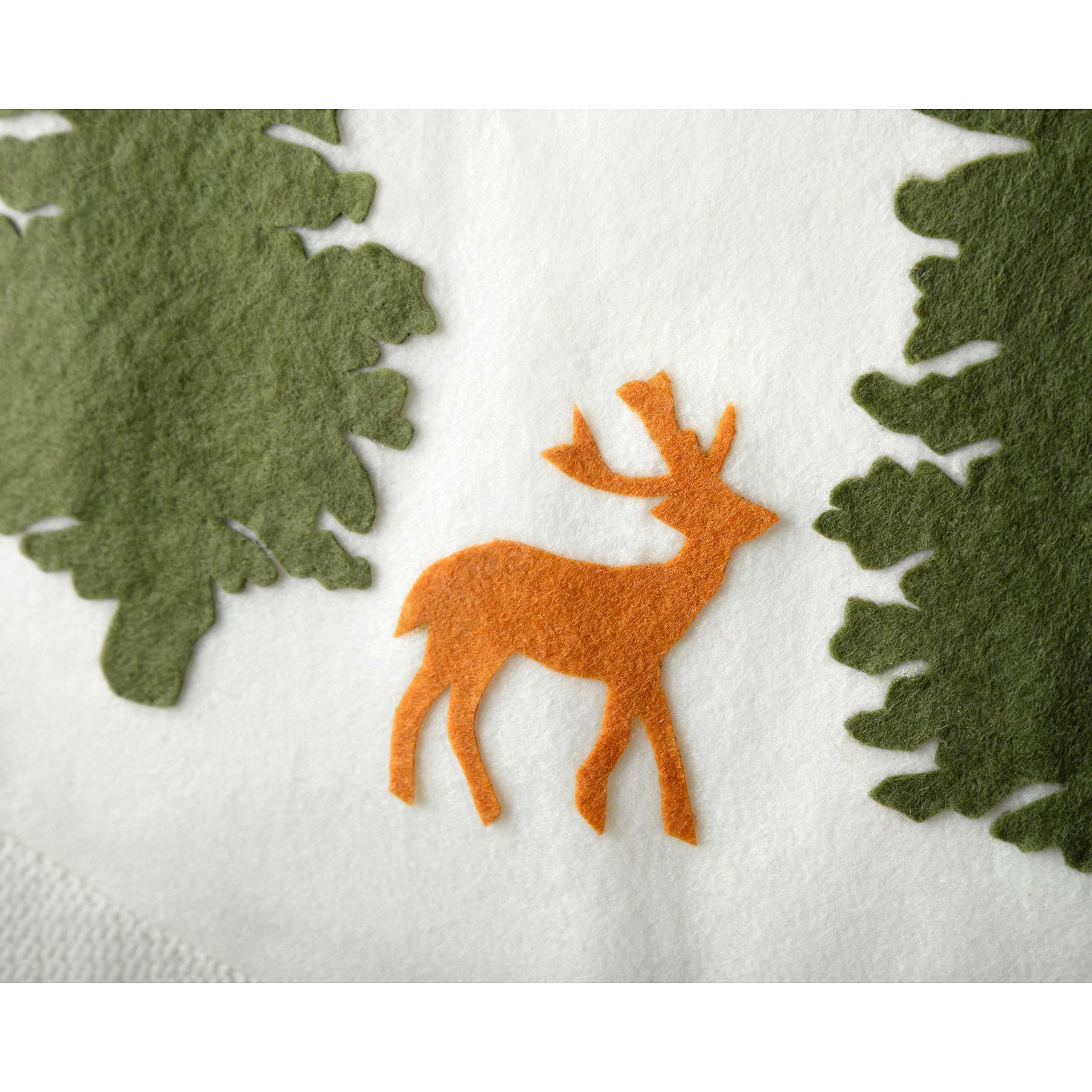 WeRChristmas Jupe de Sapin de Noël, en Tissu, Blanc, 120 cm, Grand