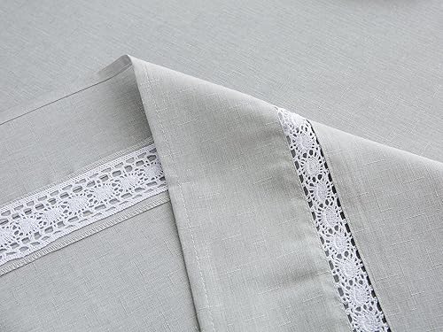 Miniatura 6 de EHouseHome Mantel de tela resistente con encaje blanco, impermeable, sin arrugas, resistente a las manchas, a prueba de aceite, para comedor,