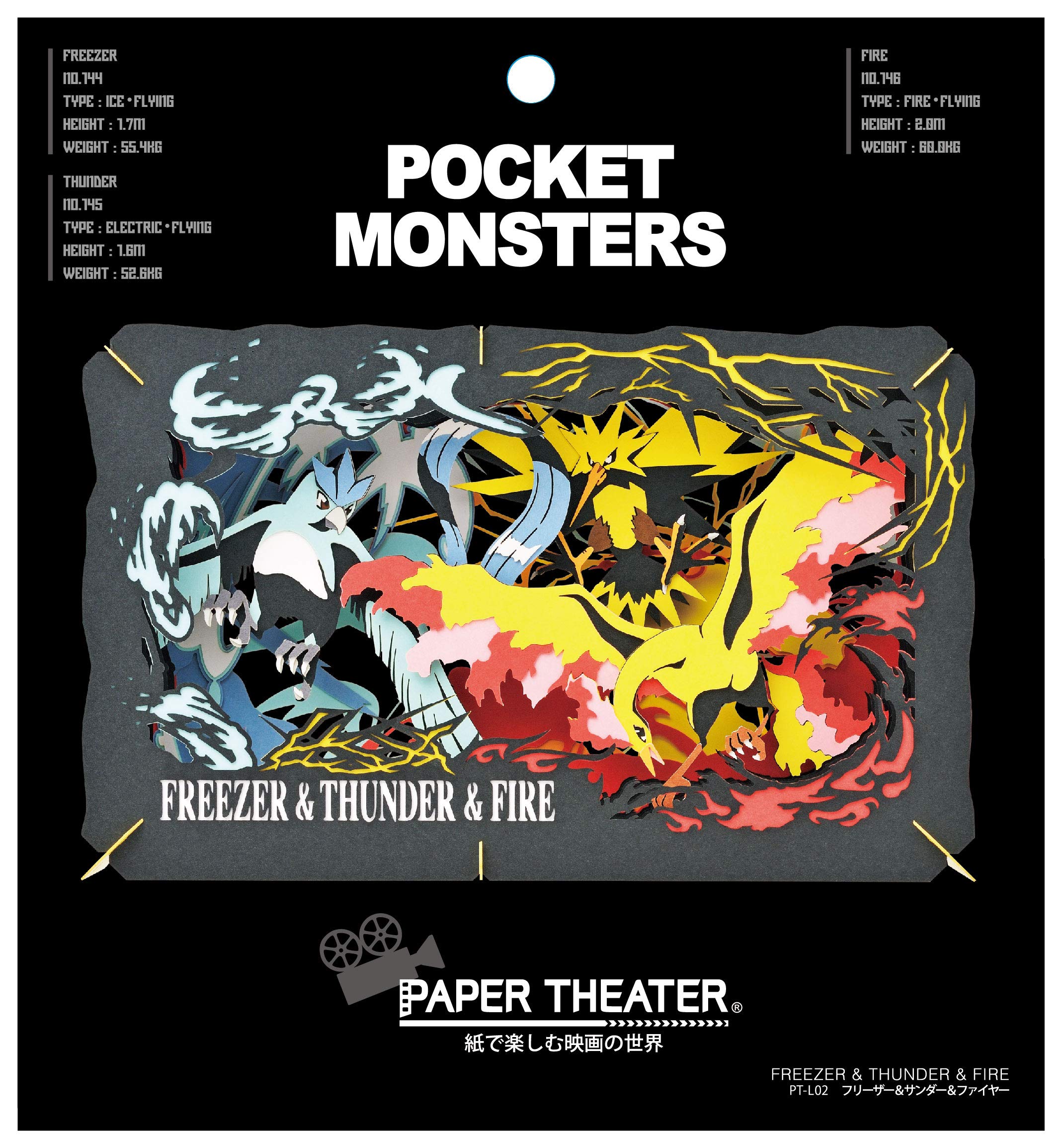 Ensky (ENSKY) Pokemon Freezer & Thunder & Fire Paper Theater