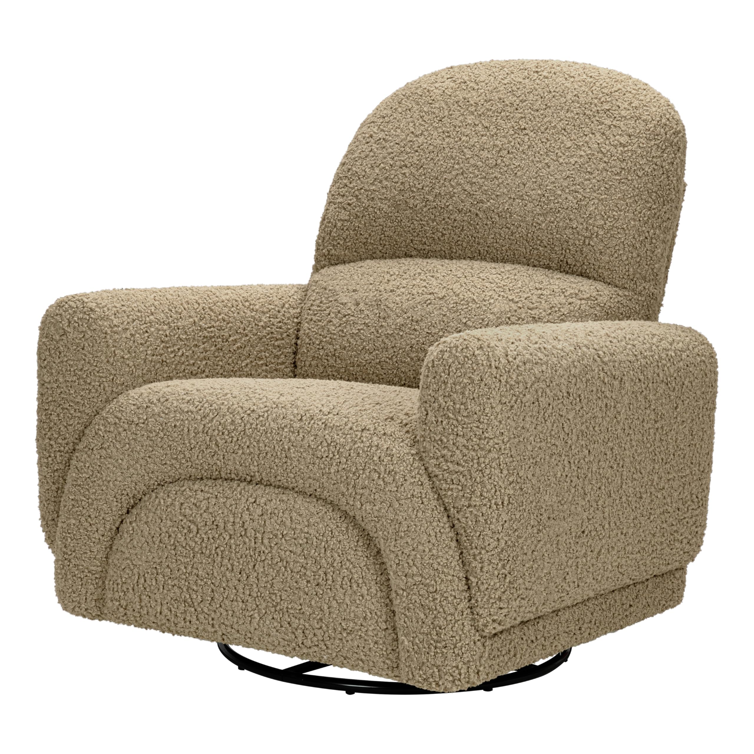 Babyletto Rainbow Recliner and Swivel Glider in Latte Teddy Loop, Greenguard Gold Certified and CertiPUR-US® Certified