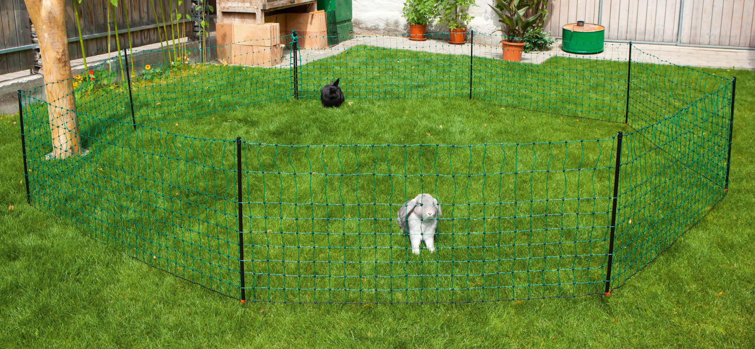 Kerbl Pet Red para Conejos, Cerca eléctrica para Conejos, Cerca de un Solo Punto, 25m x 65cm, Personalizable, Malla Cerrada