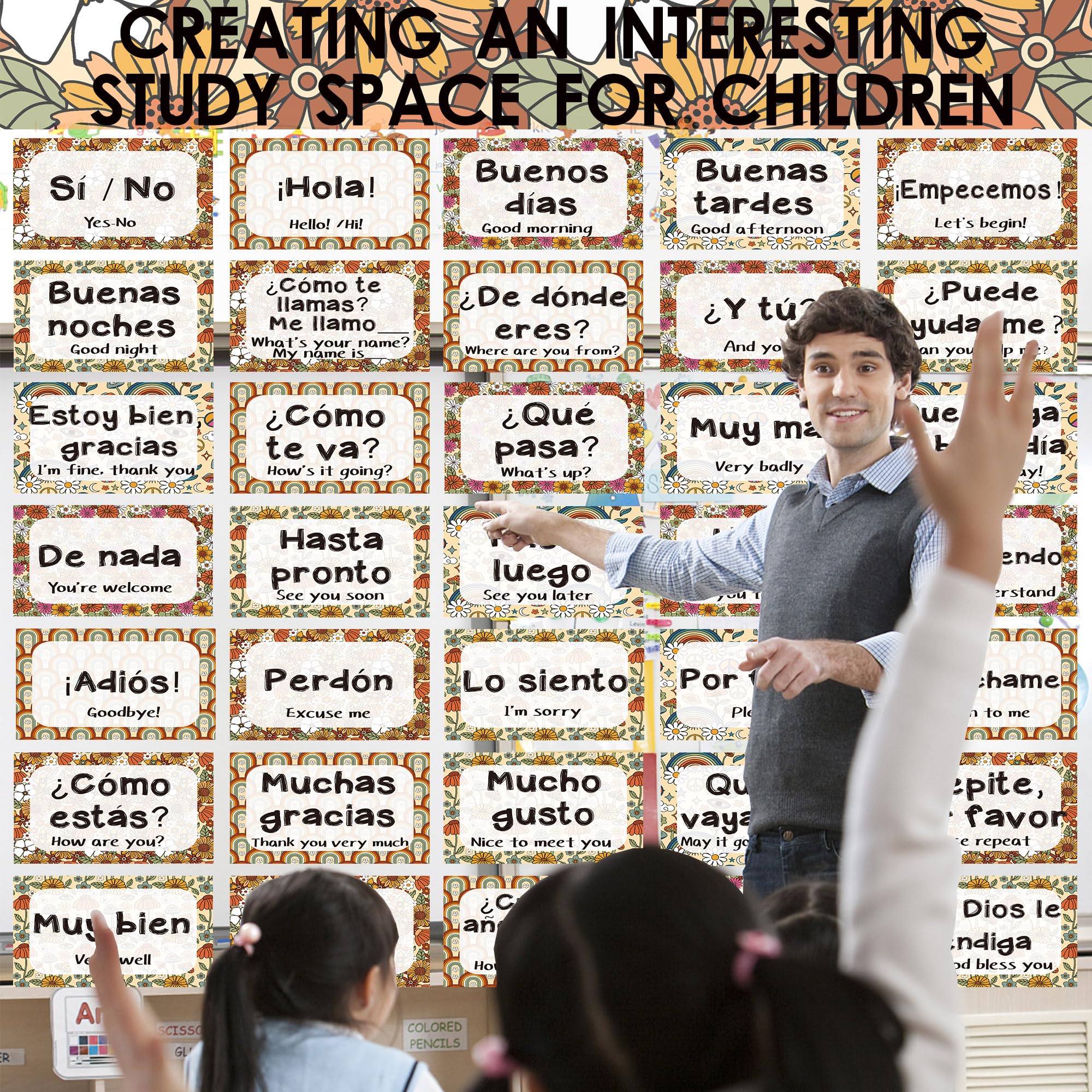 Spanish Phrases Bulletin Board 16 Spanish Words & Phrases Posters ...