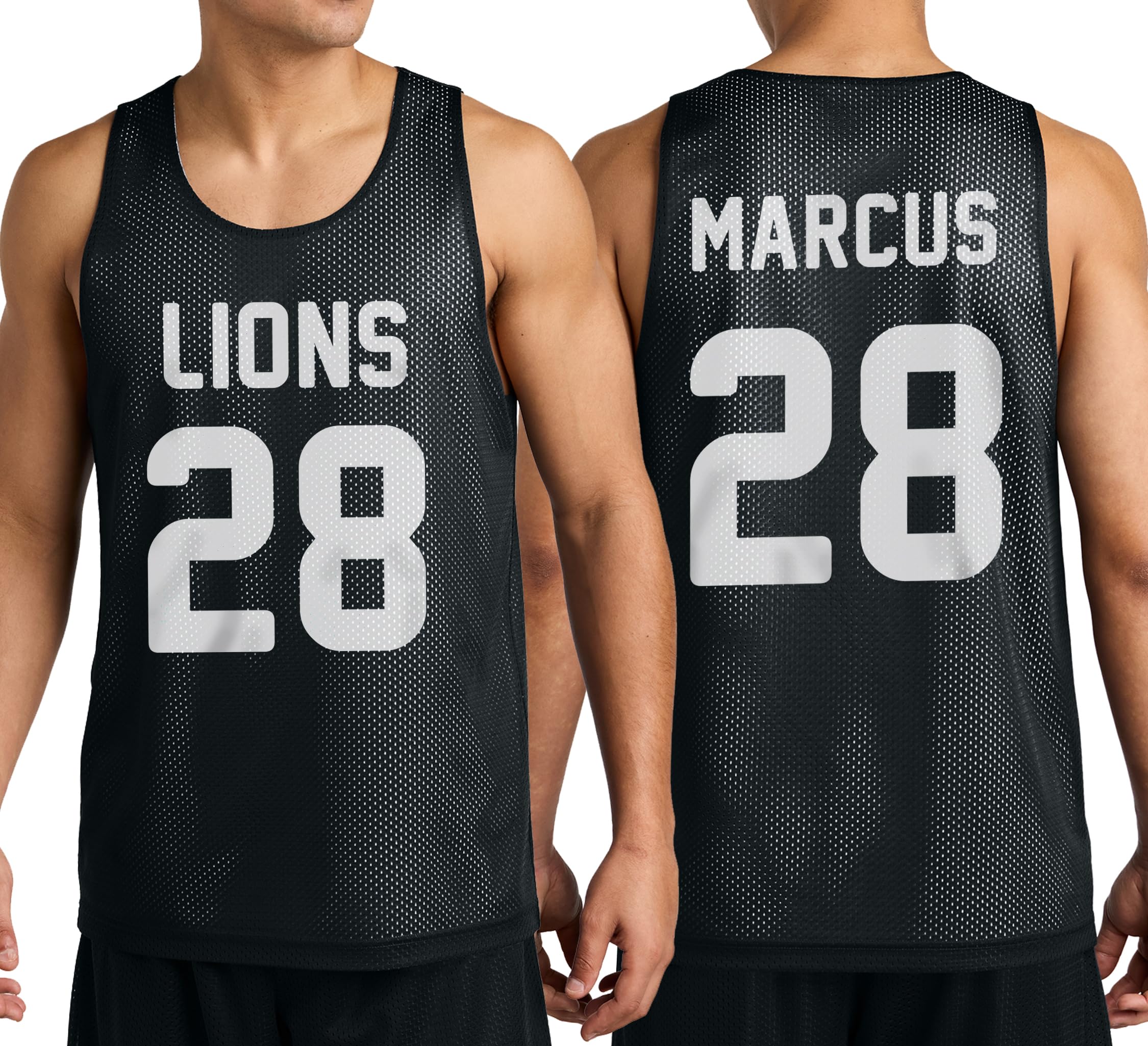 Personalize Your Own Team Basketball Jersey with Your Custom Name and Number Adult Sports Tee Black