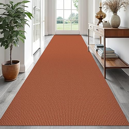 Vista 465 de EARTHALL - Tapete tejido lavable con parte trasera de goma, tapete trenzado de algodón antideslizante para interiores para entrada, pasillo, cocina