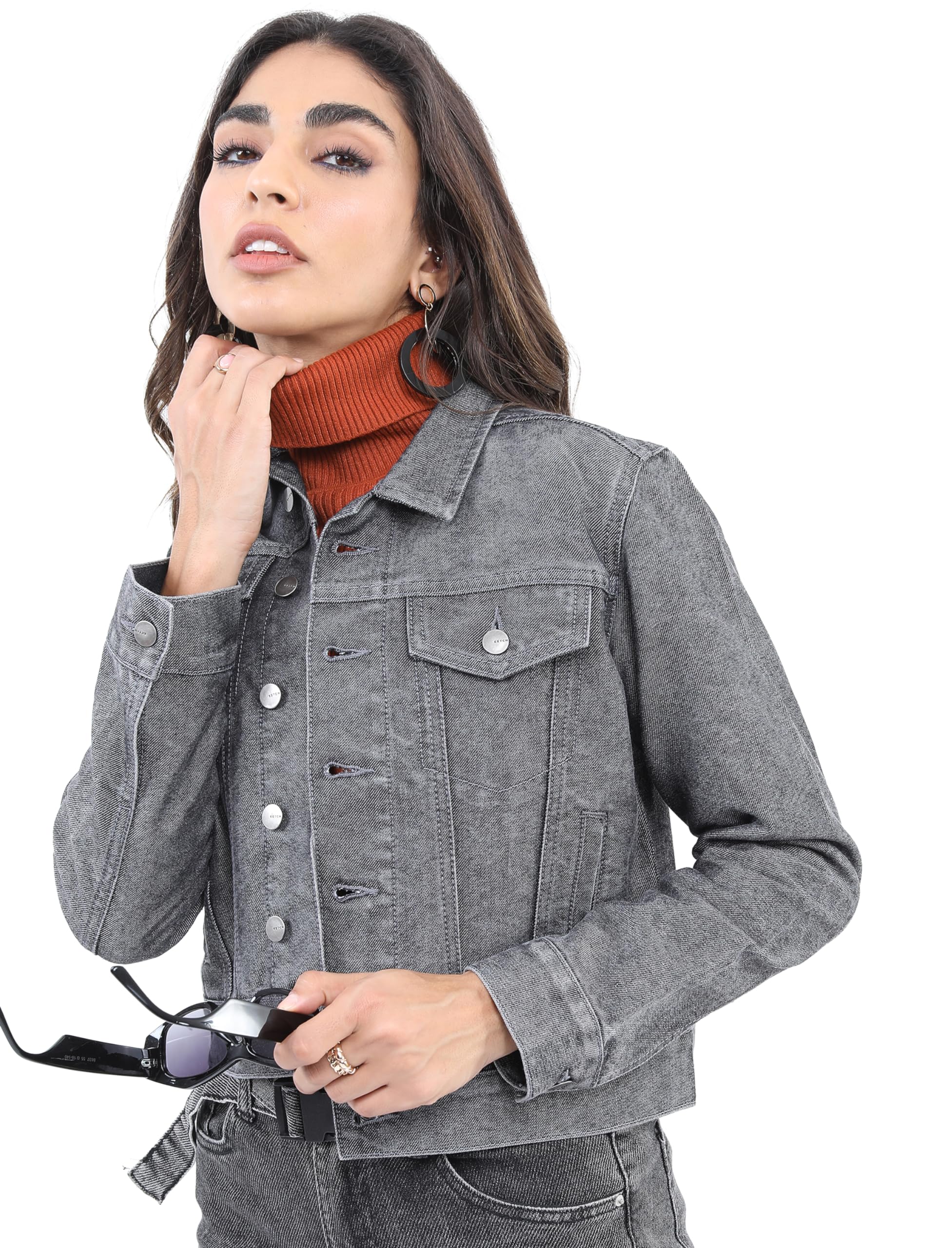 ketch Women's Cotton Blend Regular Fit Full Sleeve Jacket-picture-10