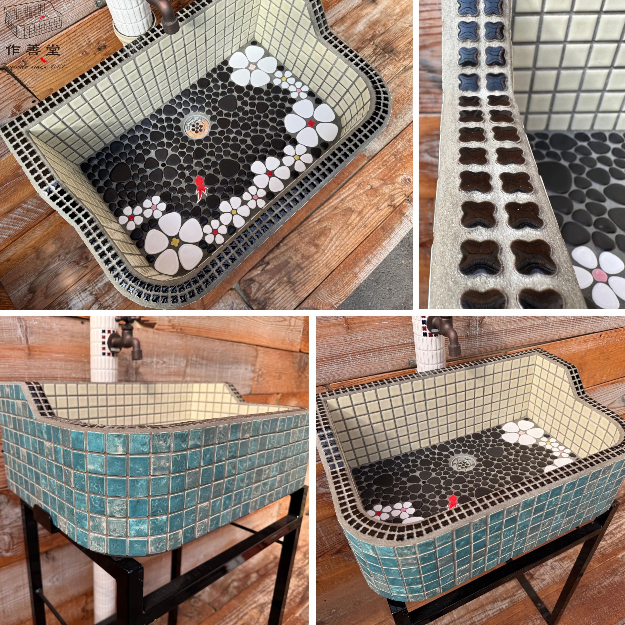 Amazon.co.jp: 作善堂 ガーデンシンク タイルシンク ガーデンパン 屋外