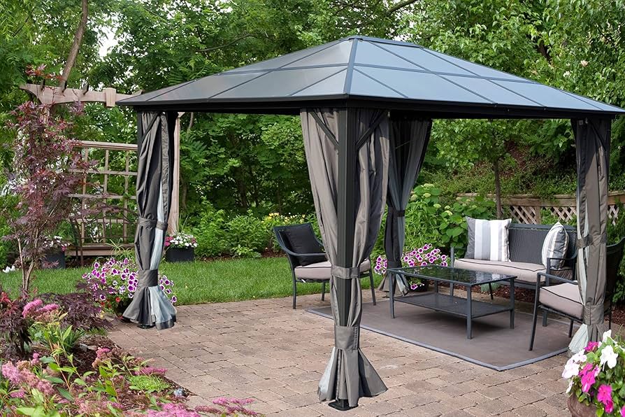クラフト・布製品 kert05 Amazon.com : Kozyard Permanent Aluminum Hardtop Gazebo with