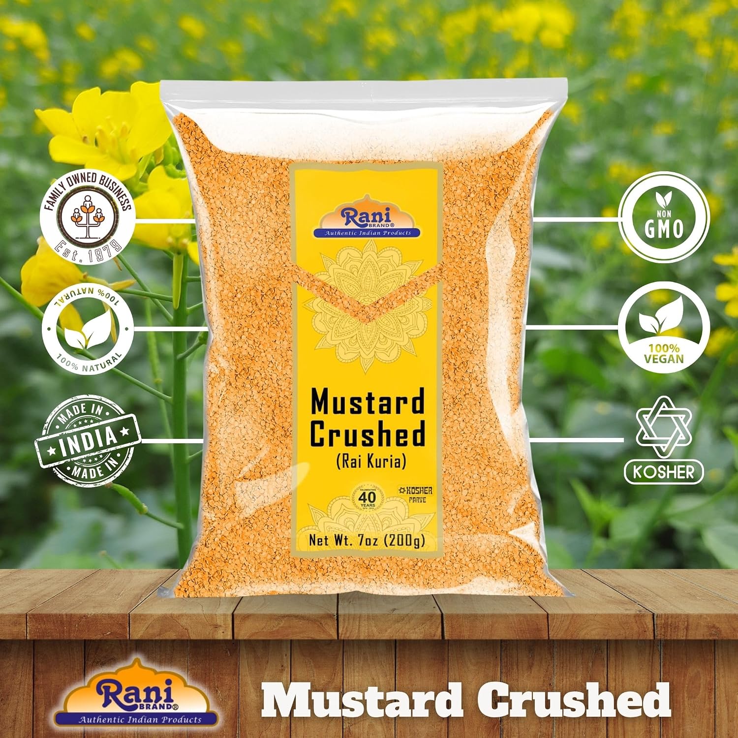 Rani Mustard Seeds Crushed Coarse 7oz (200g) ~ All Natural | Gluten Friendly | NON-GMO | Kosher | Vegan | Indian Origin image 5