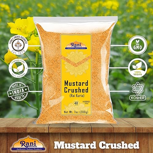 Miniatura 5 de Rani - Semillas de mostaza trituradas gruesas de 7 onzas (7.05 oz)  totalmente naturales  Apto para gluten  Sin OMG  Veganas  Origen indio