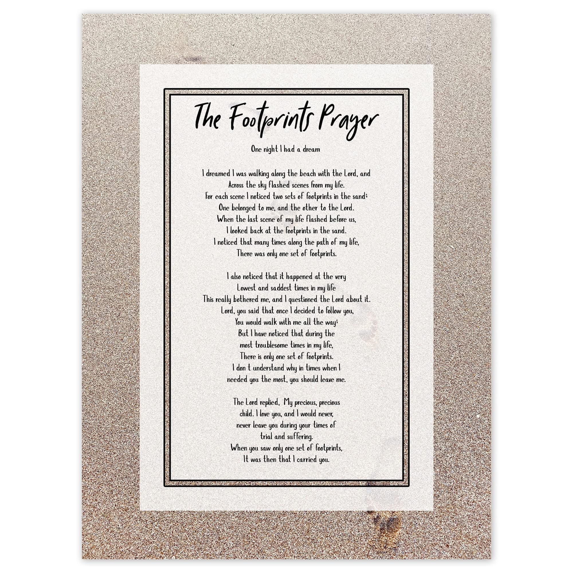 Artery8 Christian Jesus Footprints In The Sand Poem Inspirational Large Wall Art Poster Print Thick Paper 18X24 Inch