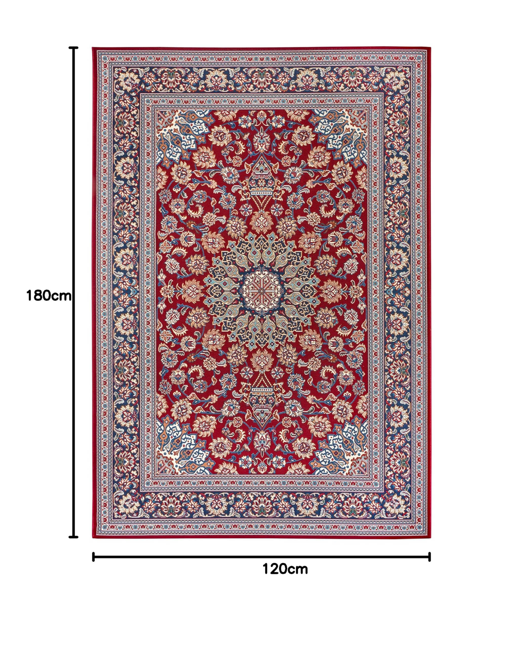 Hanse Home Kadi Alfombra oriental para interior y exterior, tejido plano oriental, diseño clásico, certificado Öko-Tex resistente a la intemperie y a los rayos UV, para balcón, terraza, jardín, rojo y