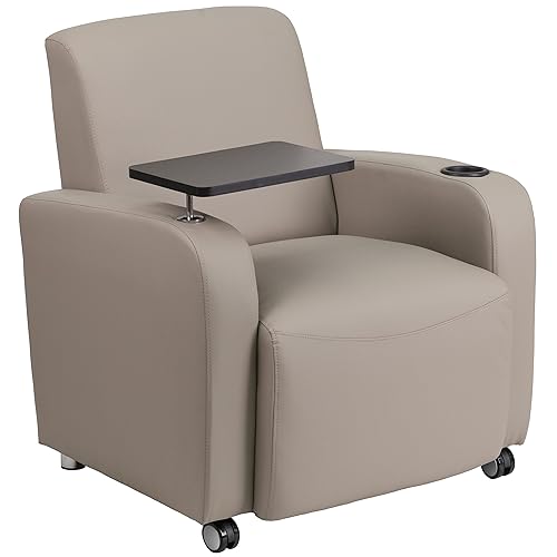George Gray LeatherSoft Guest Chair with Tablet Arm, Front Wheel