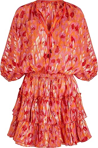 Vilebrequin, Vestido De Seda con Volantes Y Estampado New Leopard para Mujer