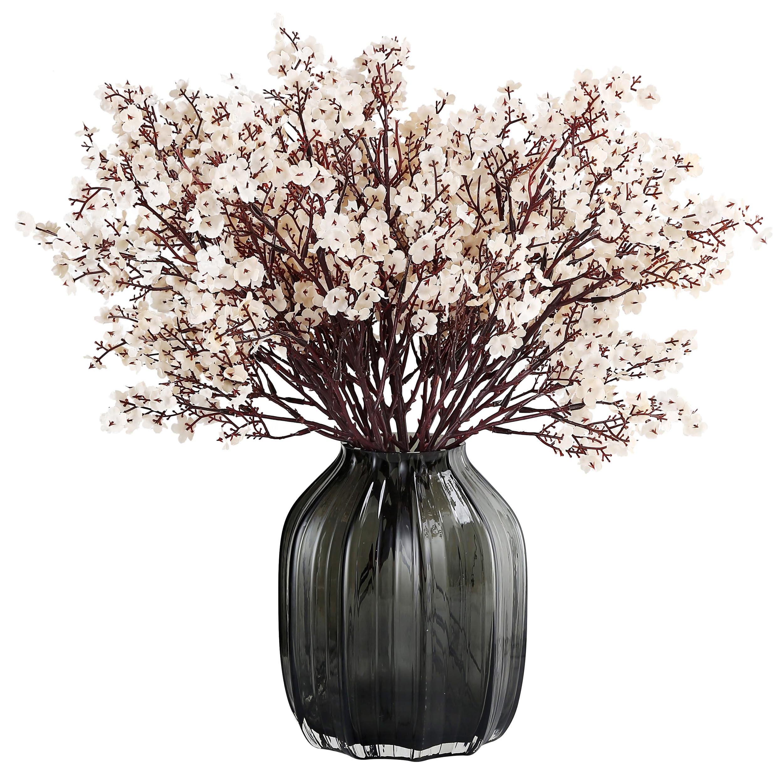 JAKY-Global Babys Breath Fabric Cloth Artificial Flowers 6 Bundle European Fake Silk Plants Decor Wedding Party Decoration Bouquets Real Touch DIY Home Garden (Beige, 6 Bundles)