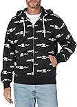 Levi's Men's Seasonal Zip Up Hoodie, (New) Triple Logo Caviar Print