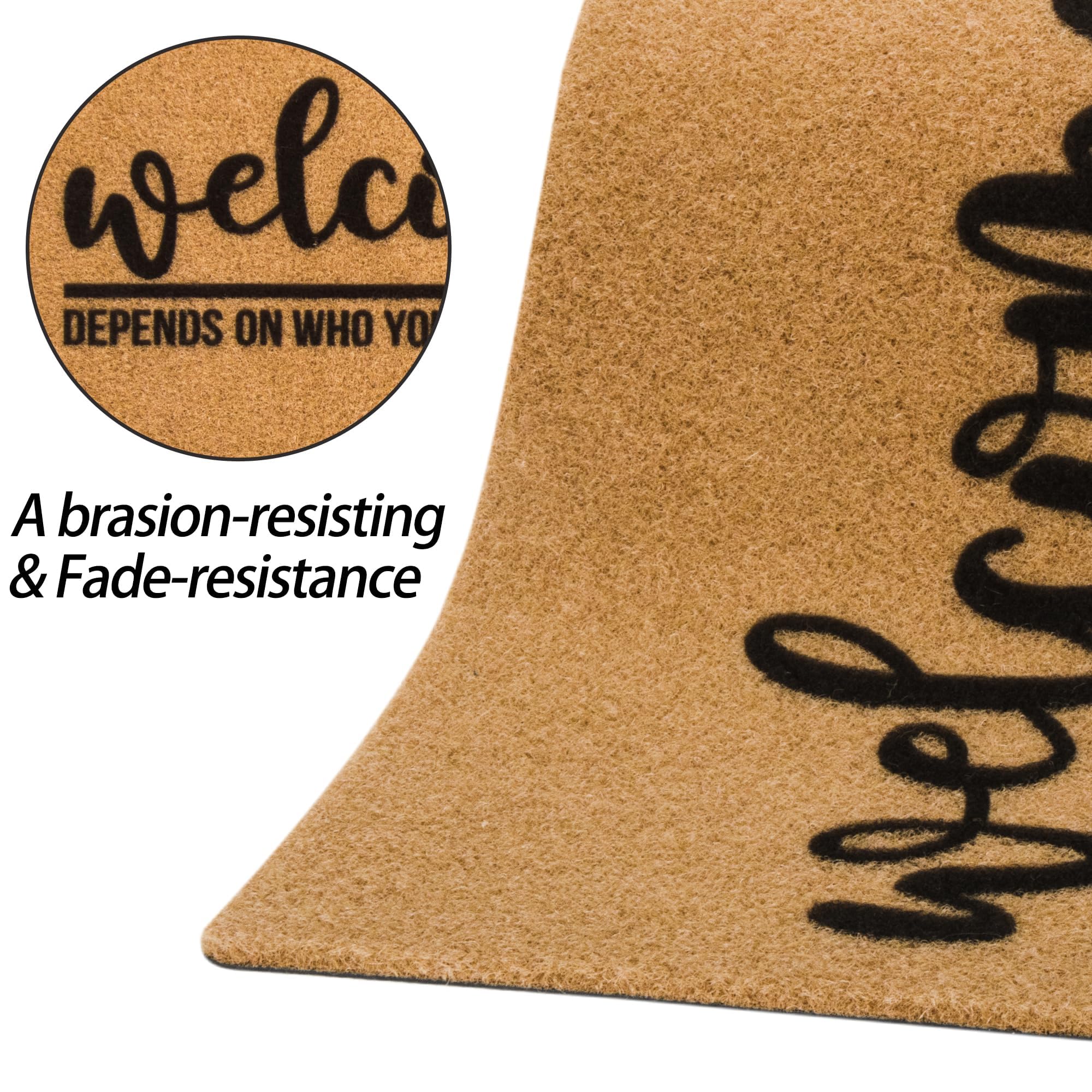 JowTreex Welcome Mats for Front Door - Outdoor Entrance Welcome Ish Doormat Non-Slip Rubber Mat Indoor Decor 43x75 cm - Image 4