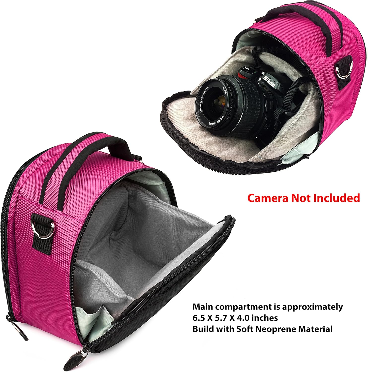 Vangoddy MAGENTA PINK Travel Shoulder Bag Carrying Case (Blue) For Panasonic LUMIX, DMC FZ40, DMC FZ100, DMC GF2 DSLR Professional SLR Camera