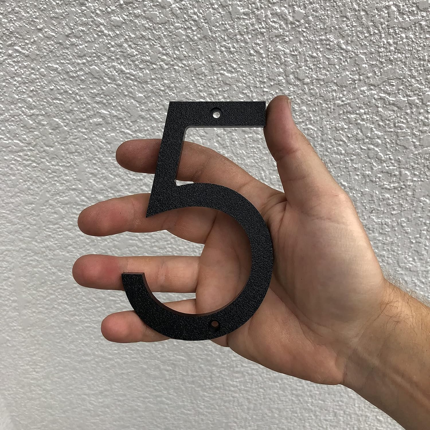5 Inch Modern Plastic House Number, black or white building address number with stainless steel screws included (BLACK 3)