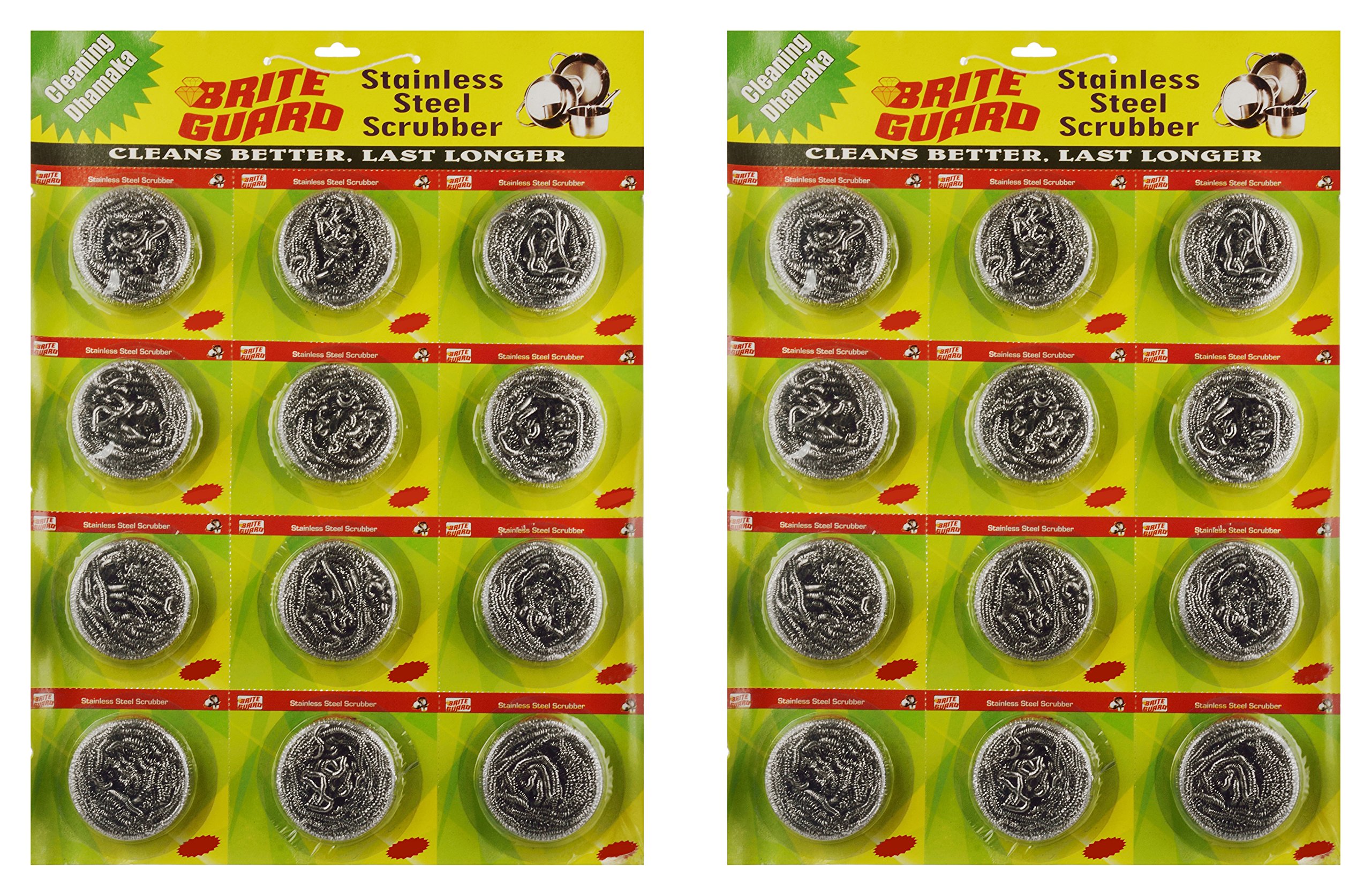Brite Guard Stainless Steel Multipurpose Scrubber (Grey, 24-Piece) (B074VTZGVZ) Amazon Price History, Amazon Price Tracker