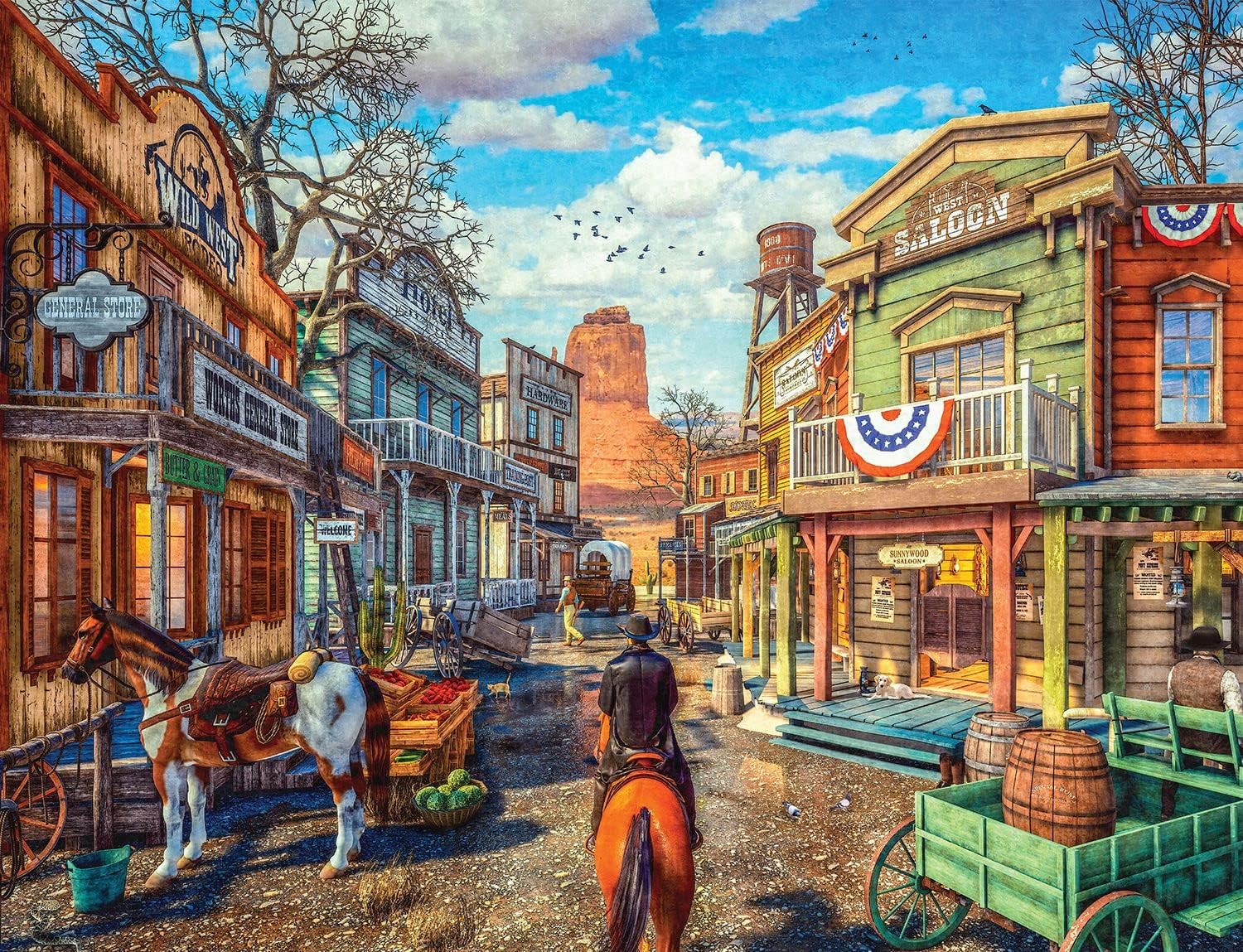 SpringbokSpringbok's 500 Piece Jigsaw Puzzle Old Western Town - Made in USA
