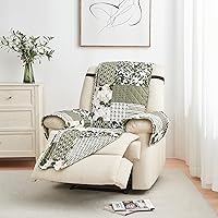 Vista 58 de Great Bay Home - Funda reversible de patchwork para sofá biplaza, protector de muebles lavable con correas elásticas - Funda para sofá para perros