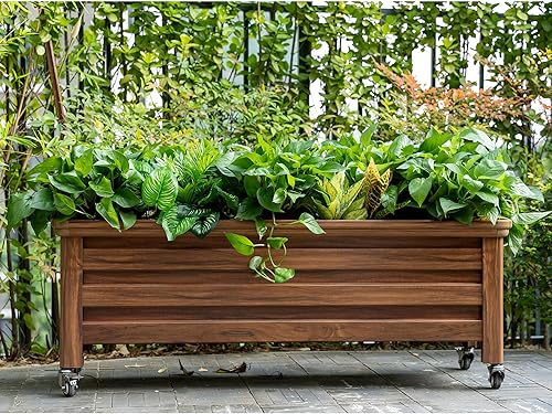 Miniatura 6 de Jardinera elevada de aleación de aluminio grande de 49 x 16 x 16 pulgadas para niños, patio trasero, balcón, forro de cama, capacidad de 300 libras,