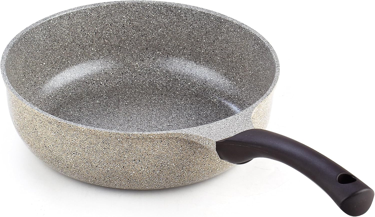 Cook N Home 9-Inch/24cm Nonstick Ceramic Deep Saute Skillet Stir Fry Pan, Earth