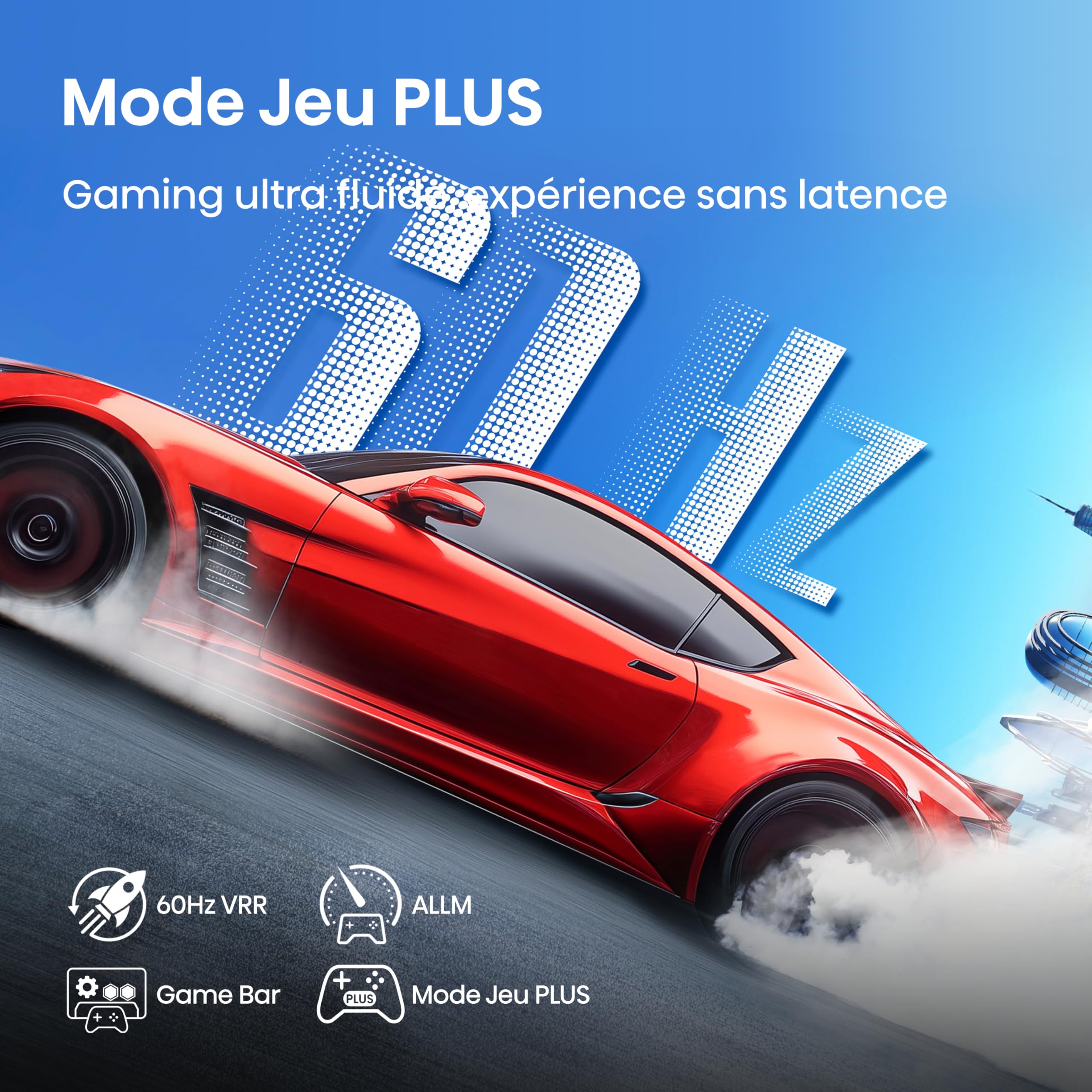 Hisense Smart TV 55 Pouces 55E7NQ QLED 4K UHD Téléviseur, Dolby Vision Atmos, Mode Sport IA MEMC, HDR, VIDAA avec Youtube, Netflix, Disney+, Canal +, Commande vocale Alexa