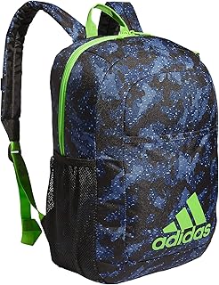 adidas Ready Small Backpack for Women and Men, Durable Laptop Bag for Work, Galaxy Camo Dark Blue/Lucid Lime Green, One Size