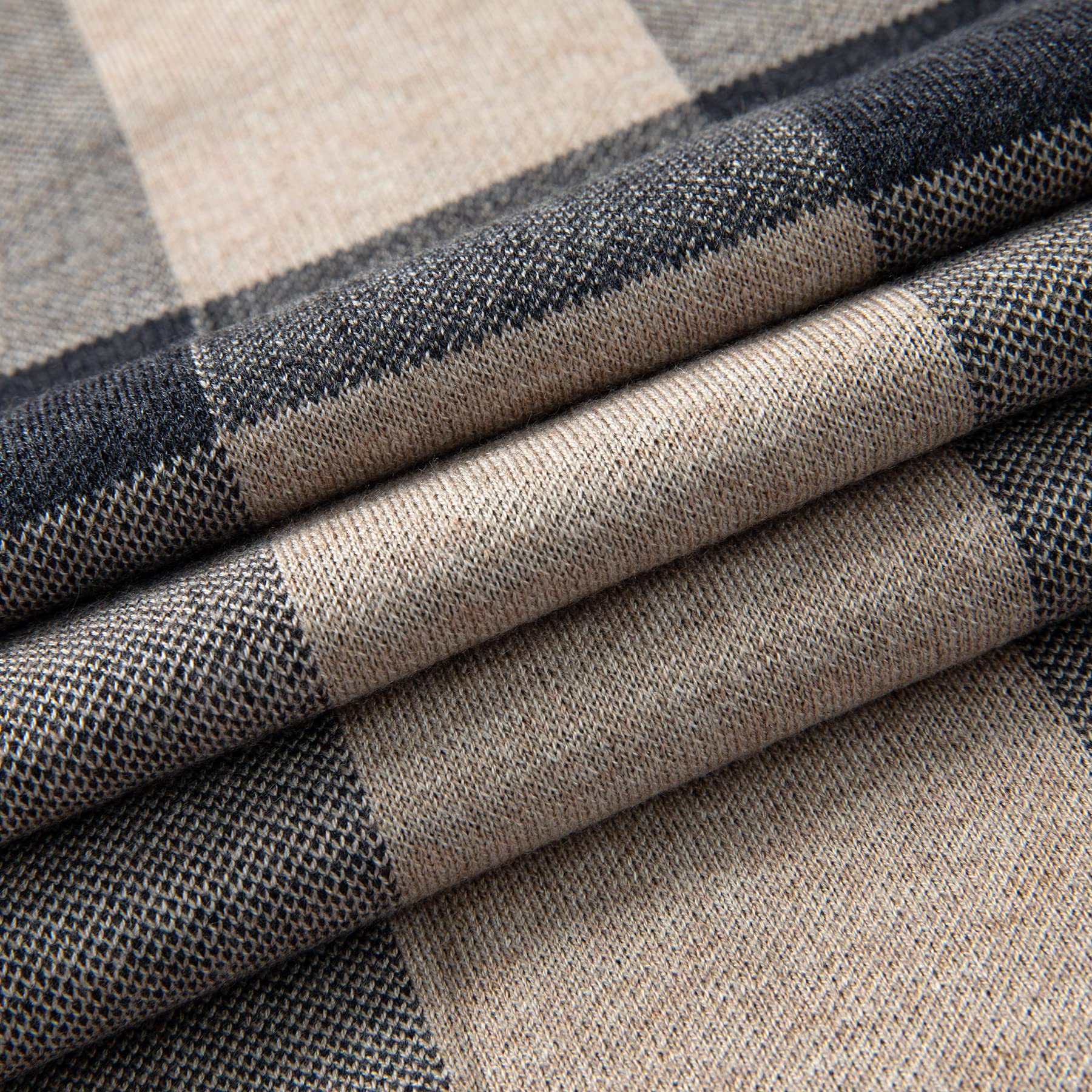 Merino Wollschal für Herren, Warme, Leichte Tartan-Plaid-Winter-lange Schals mit Geschenkbox