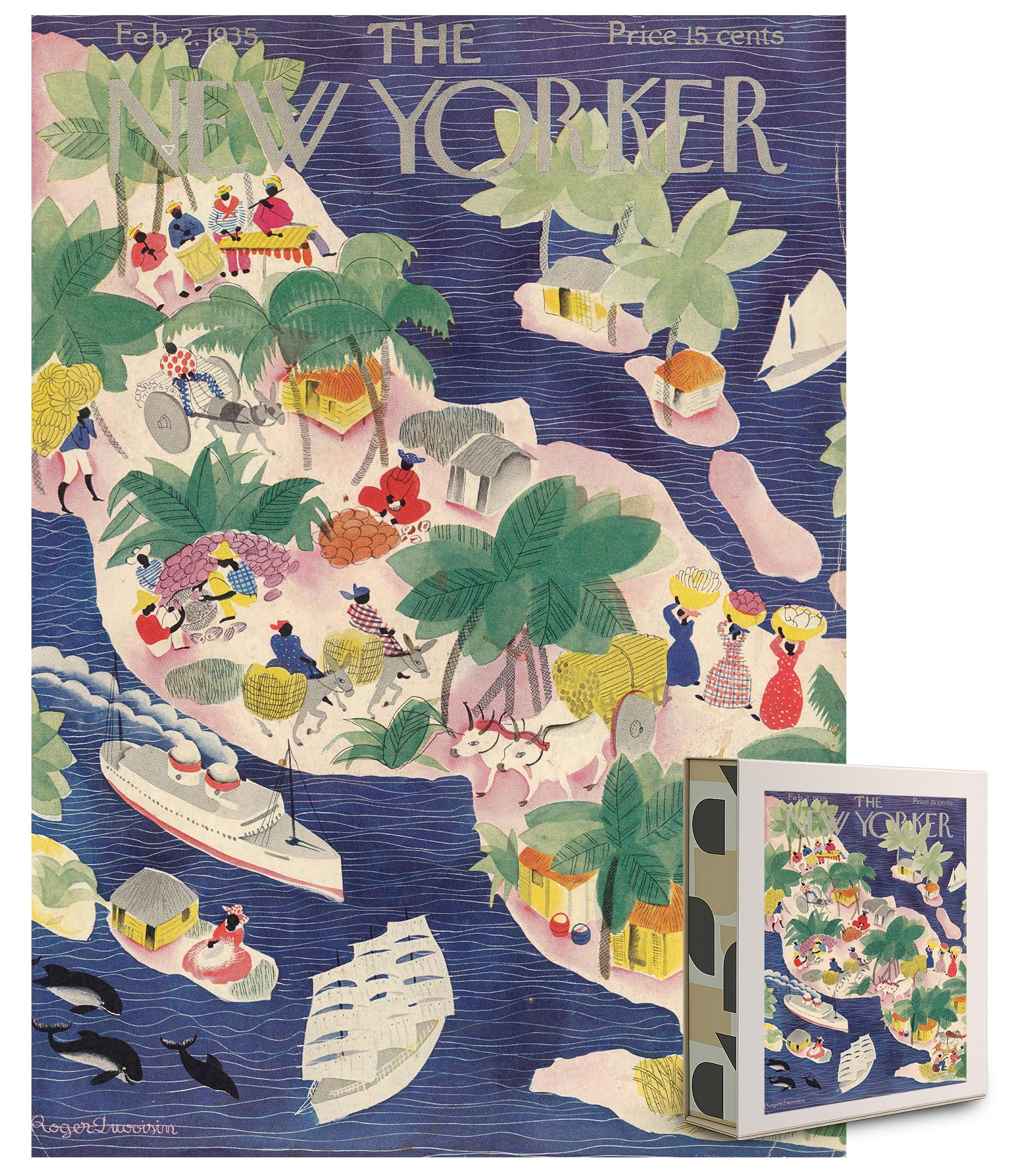 The New Yorker Puzzle Cover 1000 Pieces Jigsaw Puzzle | Feb. 2, 1935 | 1930s new Yorker P…