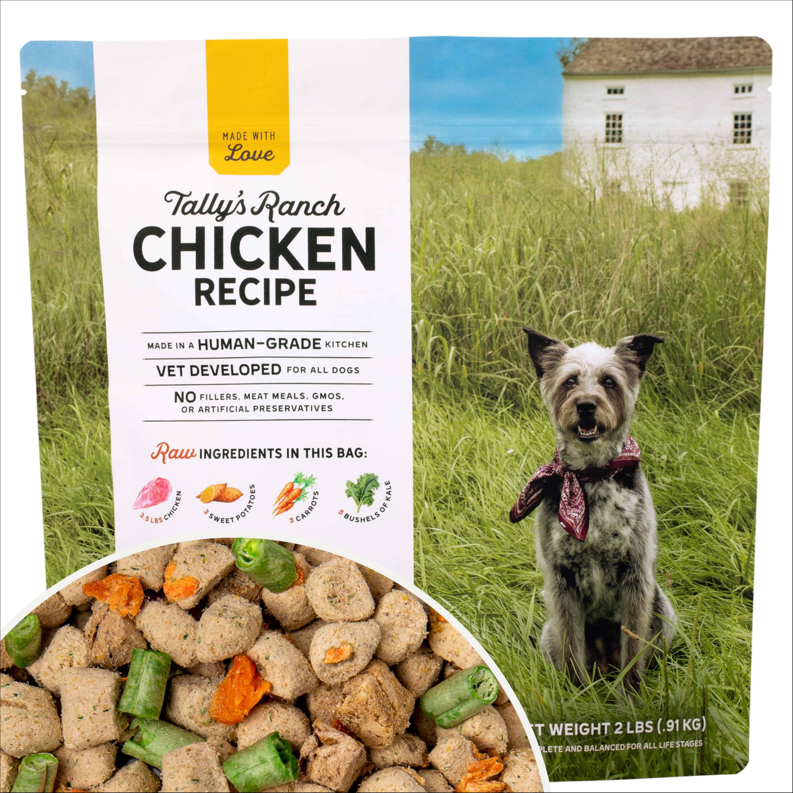 Tally's Ranch Freeze-Dried Raw Dog Food | Complete & Balanced Meal, Topper or Mixer | Real Chicken | High Protein Diet for Picky Eaters | Vet