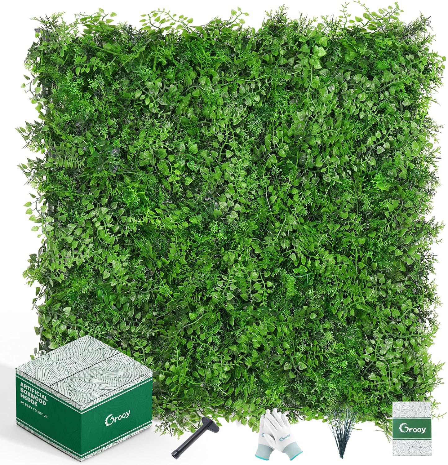 20"x20" Artificial Hedge Grass Wall, 12PCS Green Wall Panels, Plant Wall, Greenery Wall Backdrop, UV Protected Privacy Fence Screen, Green Wall Decor for Outdoor Indoor Wedding Décor 12PCS 20''X20''