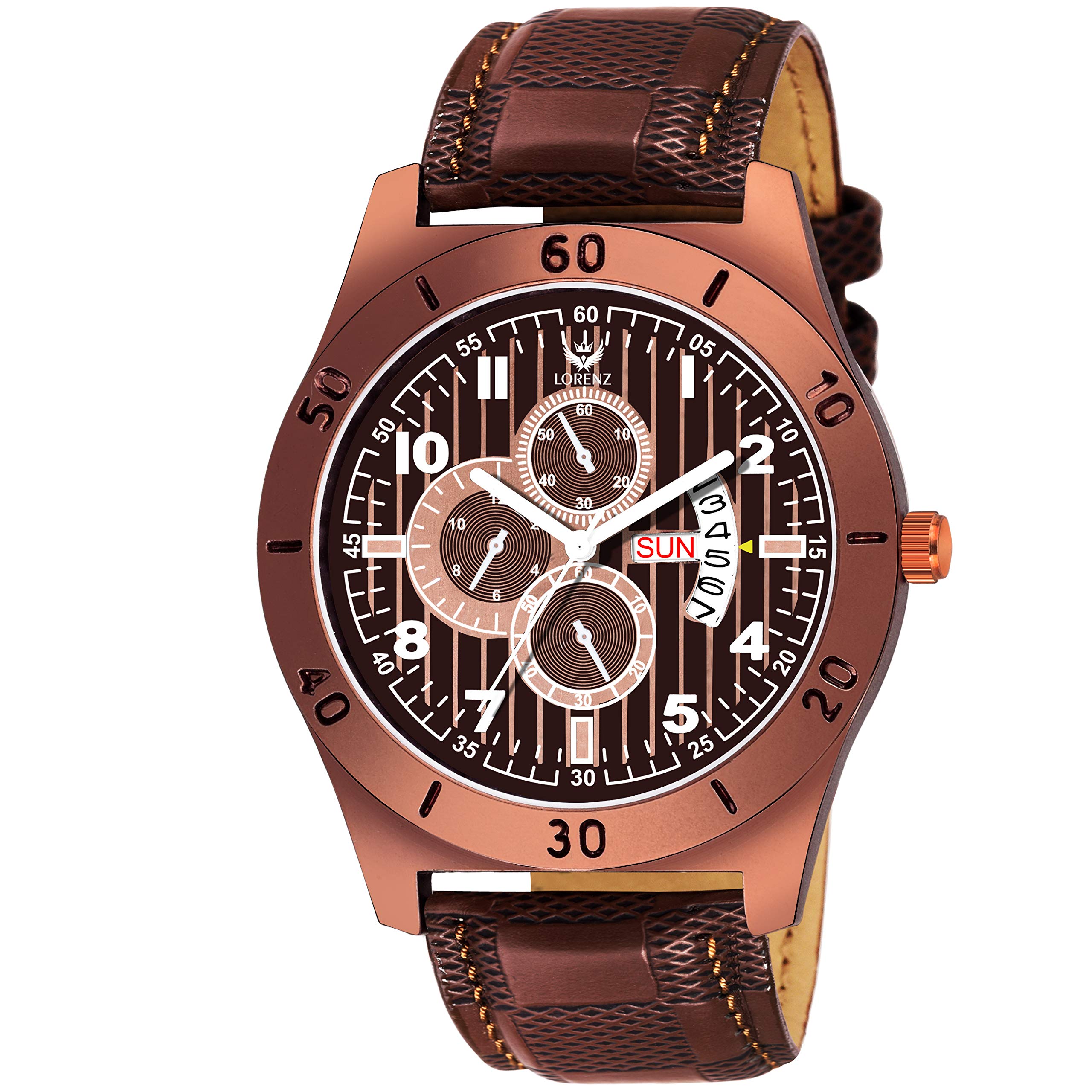 LORENZ Day and Date Functioning Brown Dial Mens & Boys Watch- MK-2038W (B07P5ZQT6Q) Amazon Price History, Amazon Price Tracker