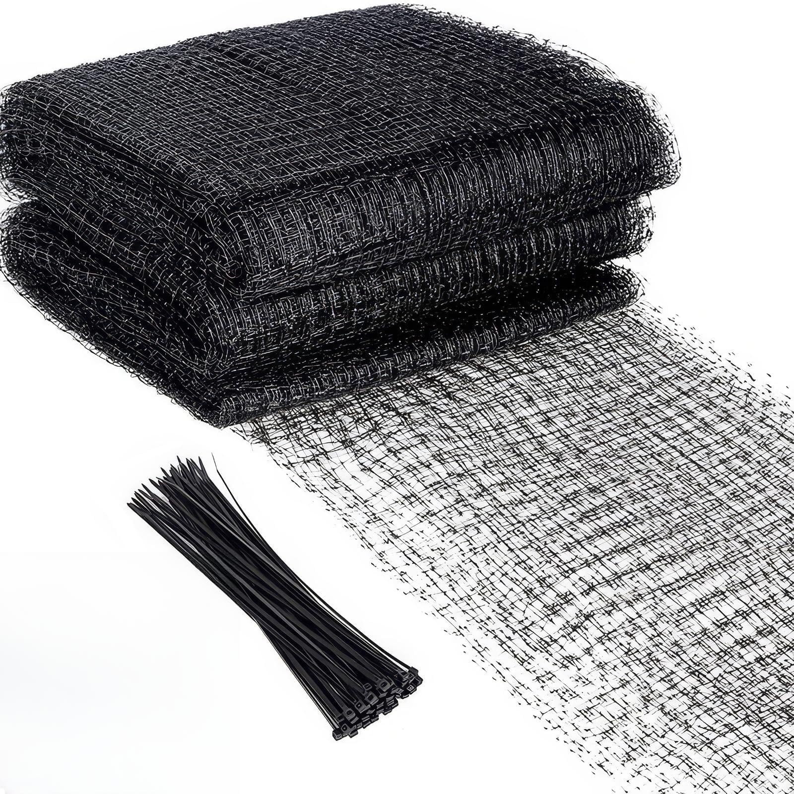 Garden Netting, 4×10m Bird Netting Protected Fruit Trees Blueberry from Chickens Pond Leaf, Anti-Aging & UV-Resistant Durable Pond Netting with 60 Ties for Garden Outdoor Patio Plants
