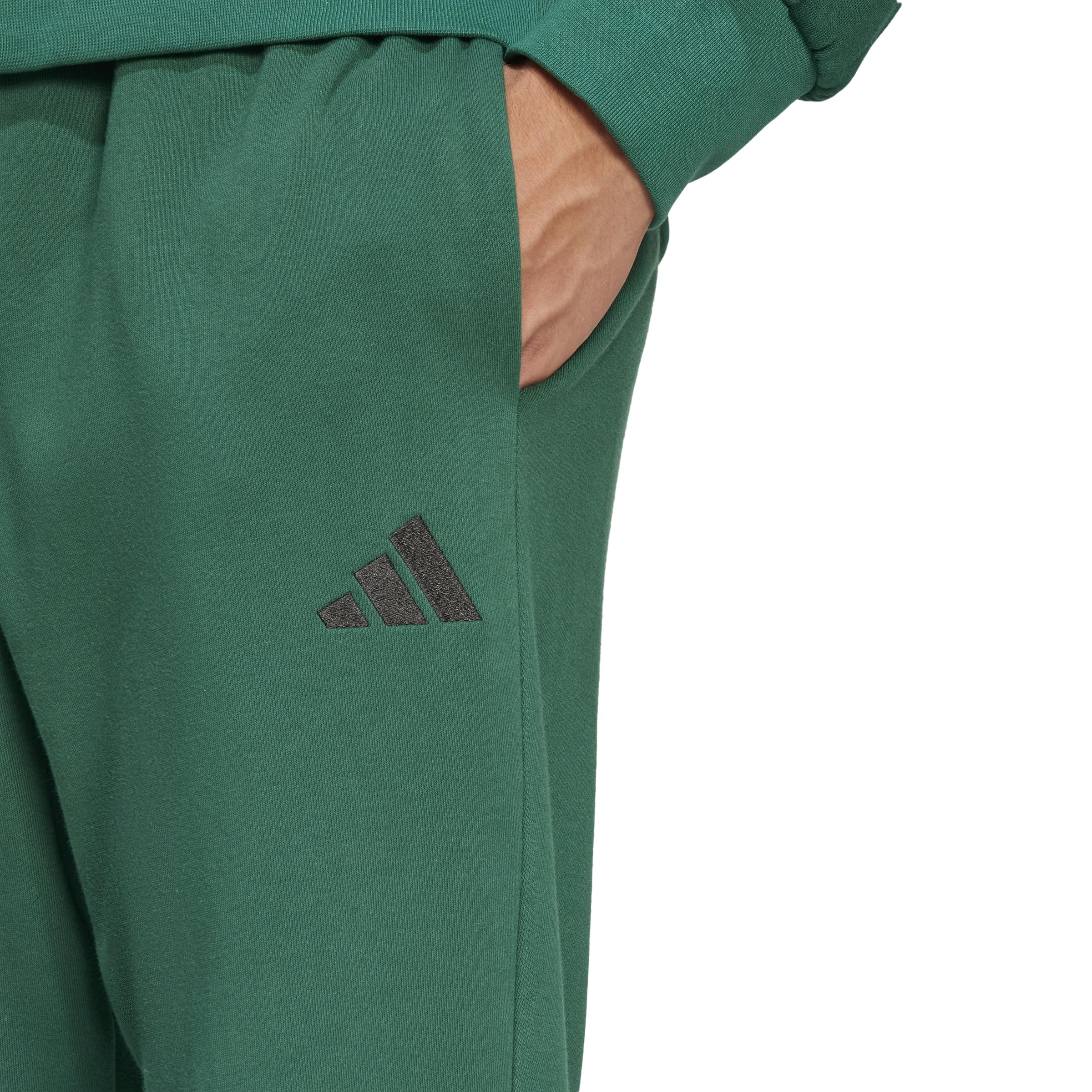 adidas Men's Tall Size Essentials Feel Cozy French Terry Pants, Collegiate Green/Black