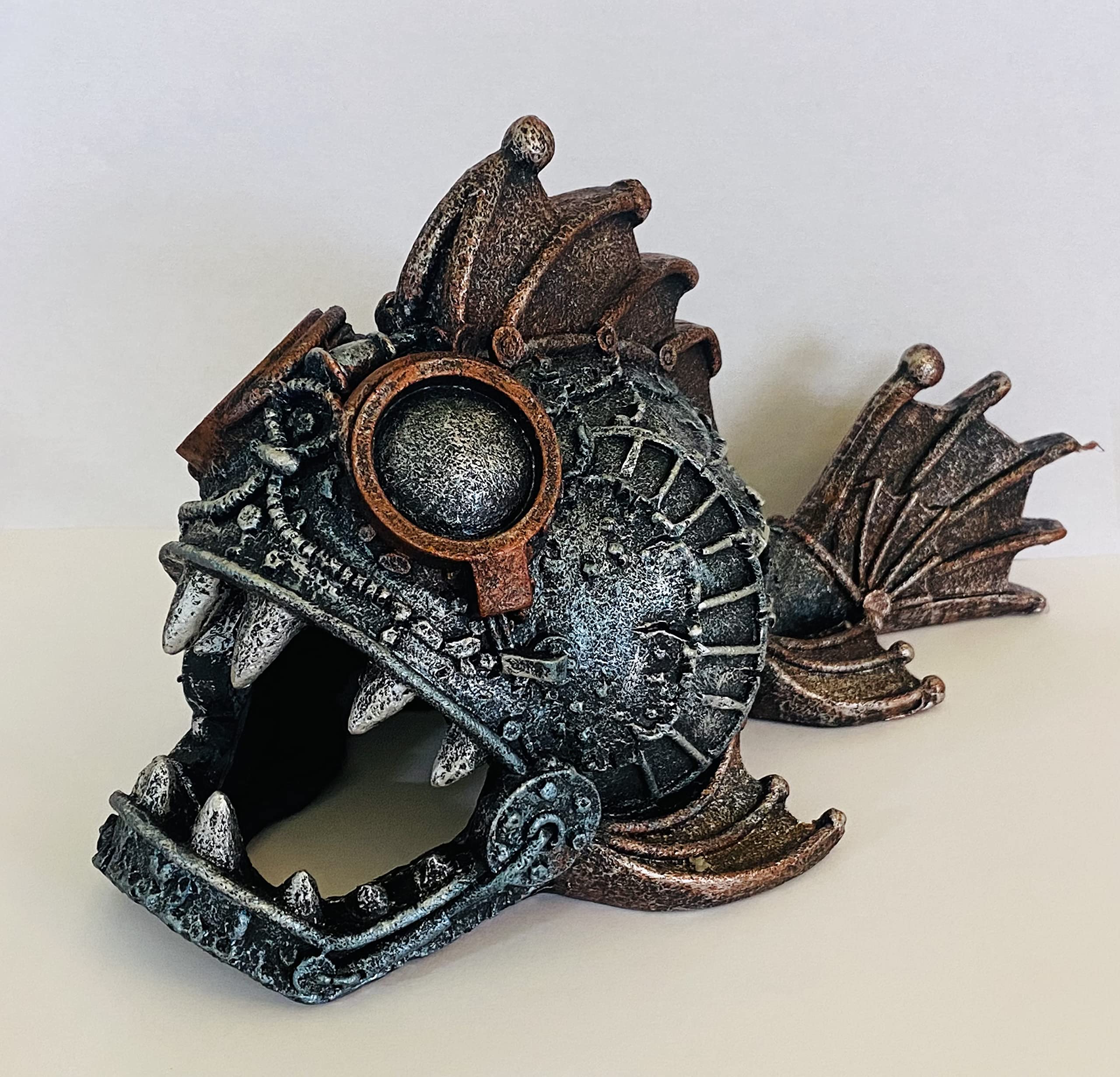 24 cm Mechanical Piranha Large Futuristic Fish Aquarium Ornament