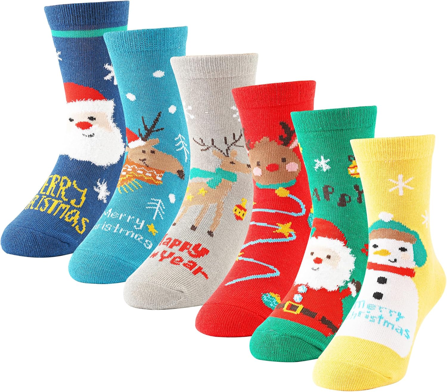 Kids Christmas Socks Crazy Xmas Gift for Kids 6-8 10-12 Years, Boys Girls Novelty Funny Winter Dress Socks