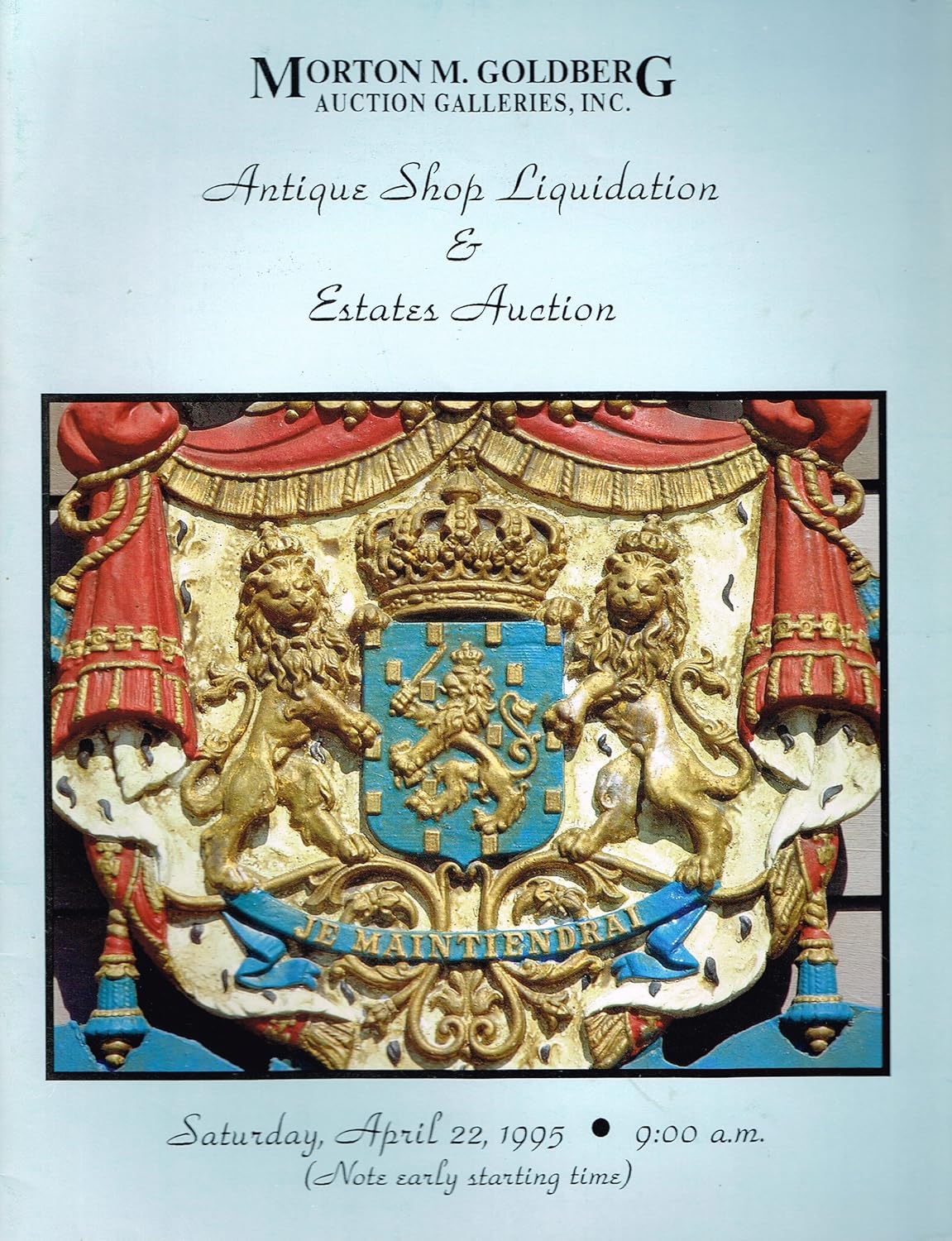 Morton M. Goldberg Auction Galleries Antique Shop Liquidation Estates