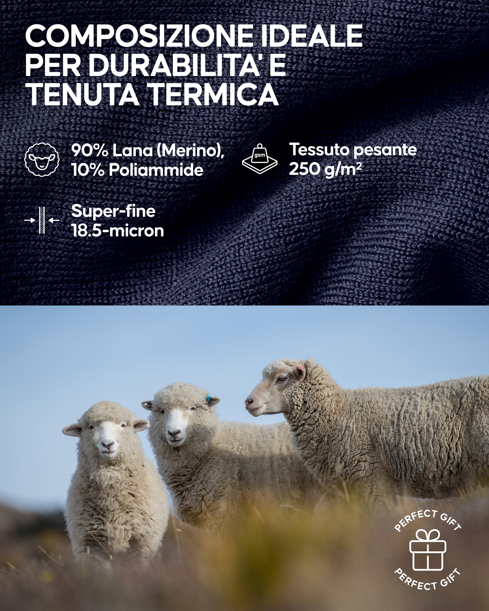 DANISH ENDURANCE Completo Termico Uomo in Lana Merino, per Il Freddo Estremo, Pantaloni Lunghi da Uomo, Maglia Termica Invernale