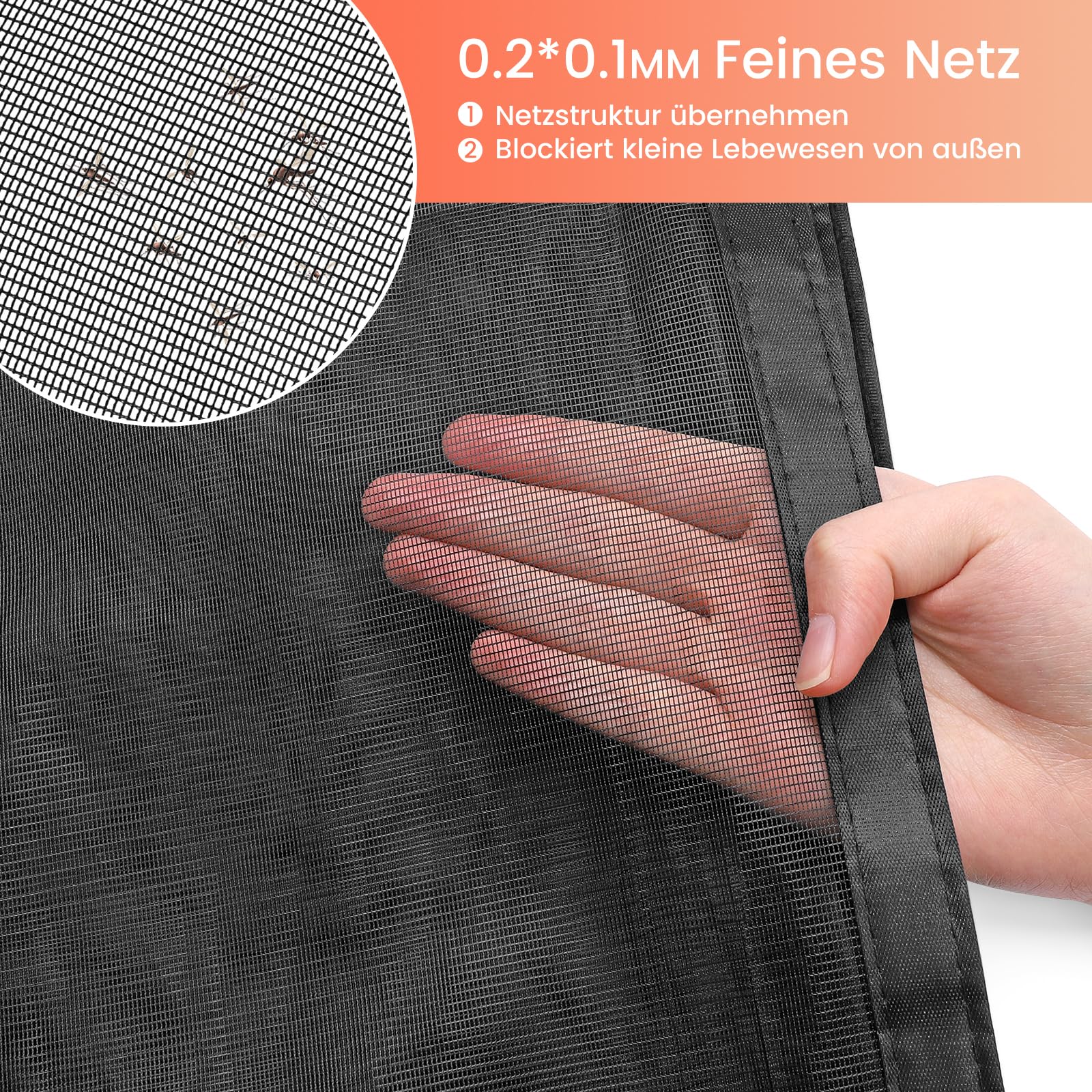 Quick Close Fly Screen Balcony Door Magnet with Stronger Magnets, 80 x 200 cm Fly Screen Door, No Drilling, 3.8 cm Wide Tape - Image 4