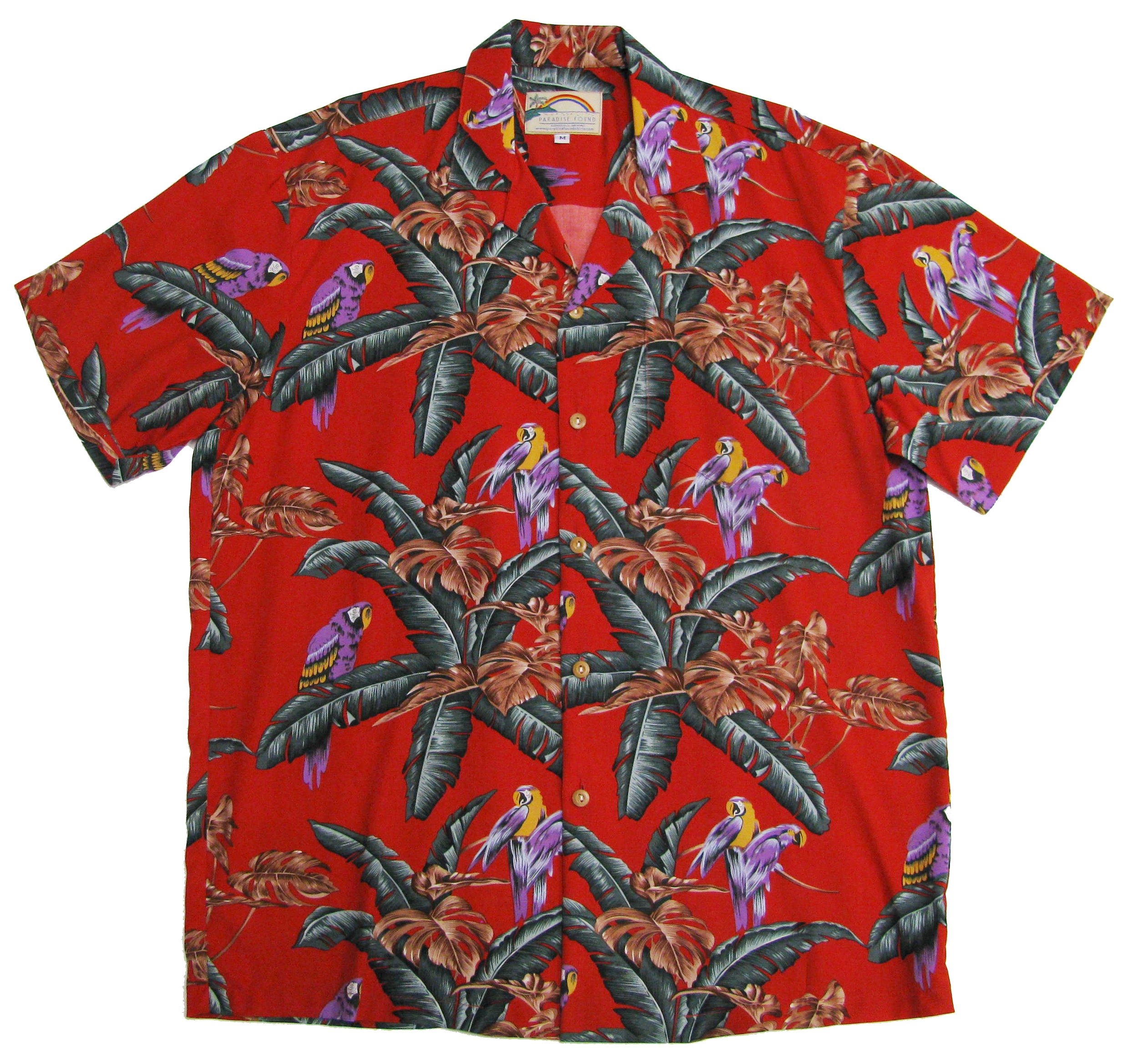 Buy Paradise Found Mens Jungle Bird Tom Selleck Magnum PI Rayon Shirt 