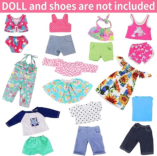 Miniatura 2 de Ecore Fun 10 juegos de ropa de muñeca americana de 18 pulgadas, 18 piezas de ropa de muñeca, trajes de baño, trajes de baño, medias para muñecas de
